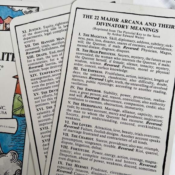 Vintage The Rider Waite Giant Tarot Card 78 Deck 1971 Original The Sun 7" x  4" - Picture 4 of 7